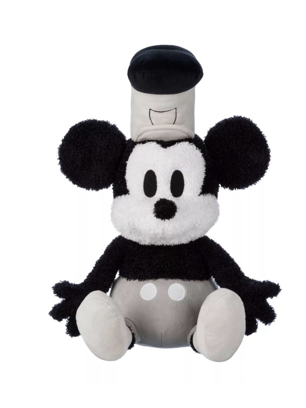 Walt Disney's Steamboat Willie Classic Mickey Mouse Plush Toy Black/White